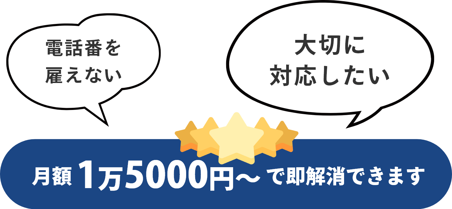 「電話番を雇えない」「大切に対応したい」月額1万5000円～で即解消できます