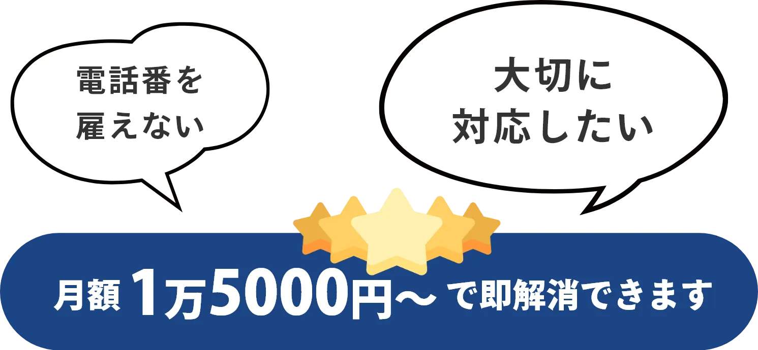 「電話番を雇えない」「大切に対応したい」月額1万5000円～で即解消できます